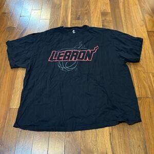 Majestic Lebron James Miami Heat #6 Men's 3X Black T-Shirt NBA